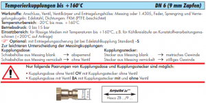 Kupplungsdosen 90° Winkel Schlauchtülle DN6 (9mm Zapfen) MIT ENTRIEGELUNG, GSP, Messing, alle Größen